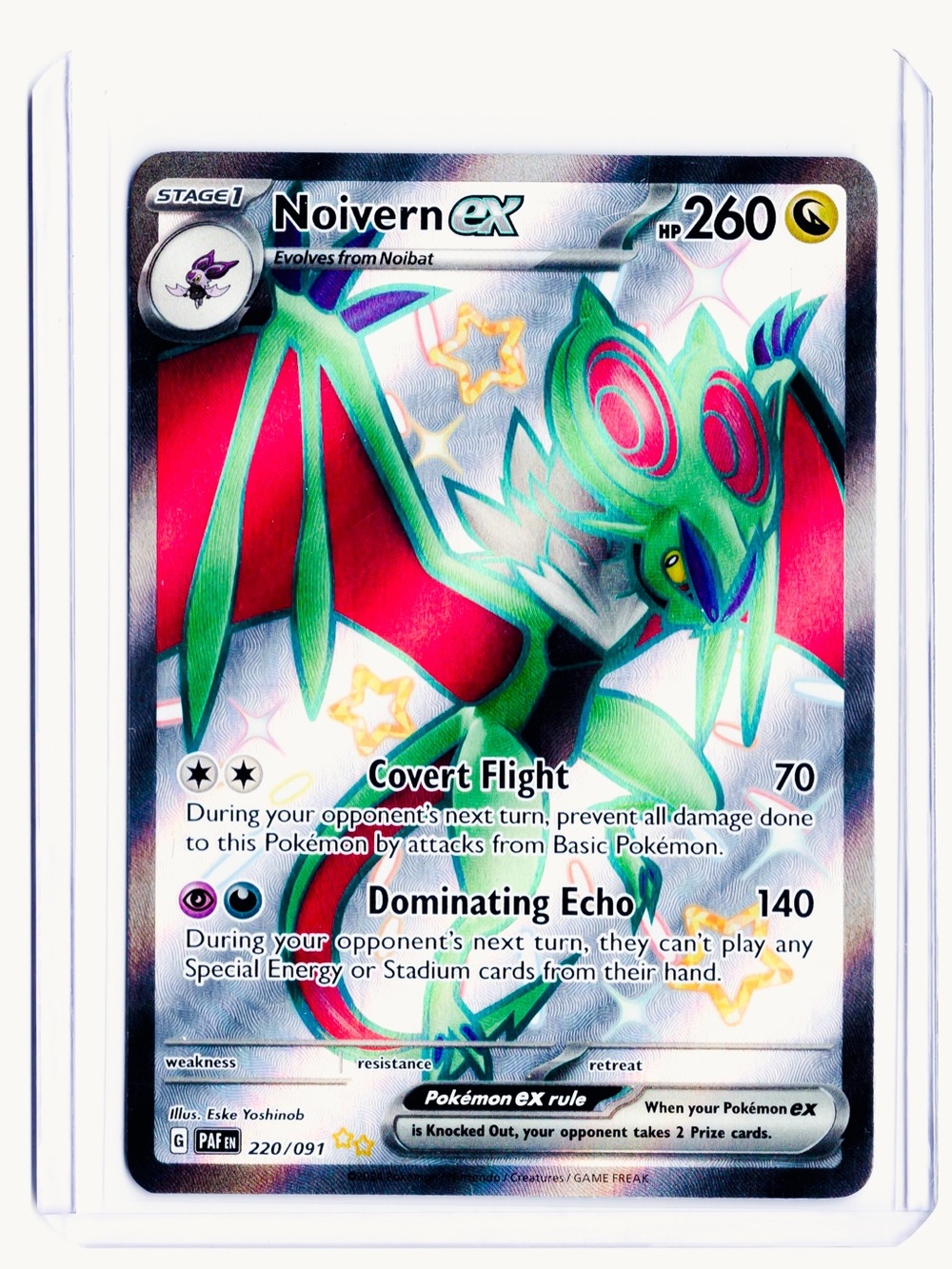 Noivern EX 220/091 Shiny Ultra Rare Paldean Fates NM Pokemon Trading Card